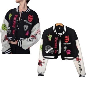 Stanzi Potenza Horror Varsity Cropped Jacket